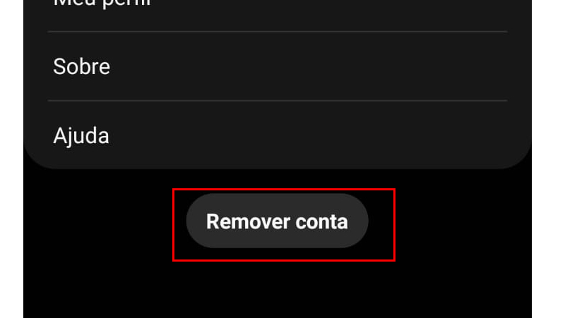 escolha remover a conta