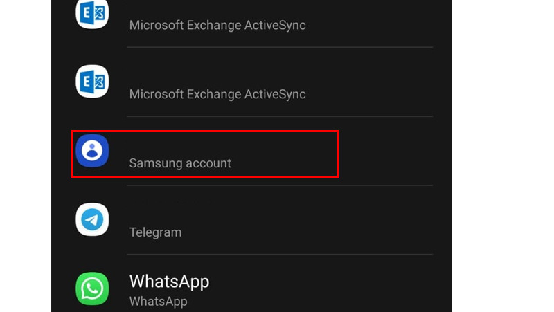 escolha samsung account