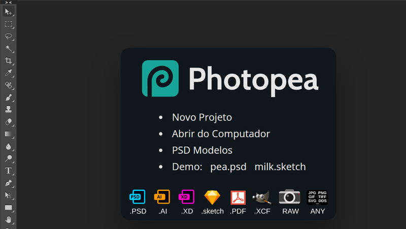 photopea lembra muito o photoshop