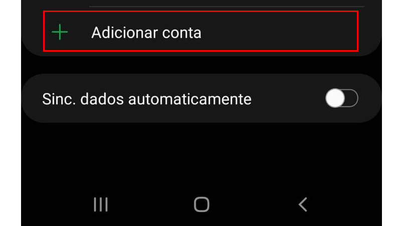 vá em adicionar conta