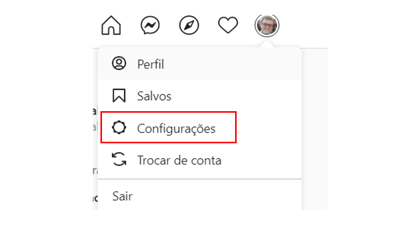 vá em configurações para no instagram entrar pelo pc