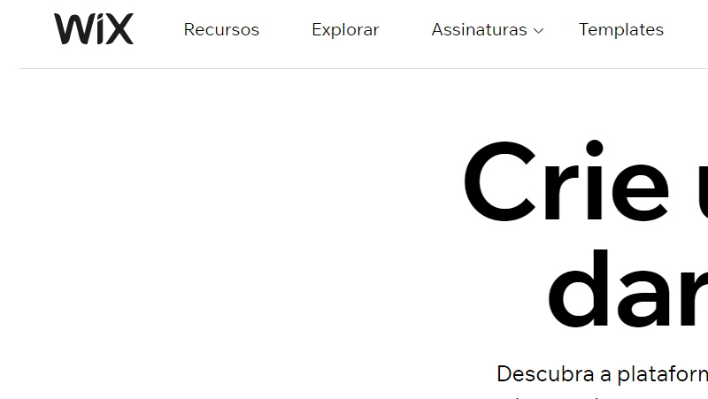 wix é simples e intuitivo