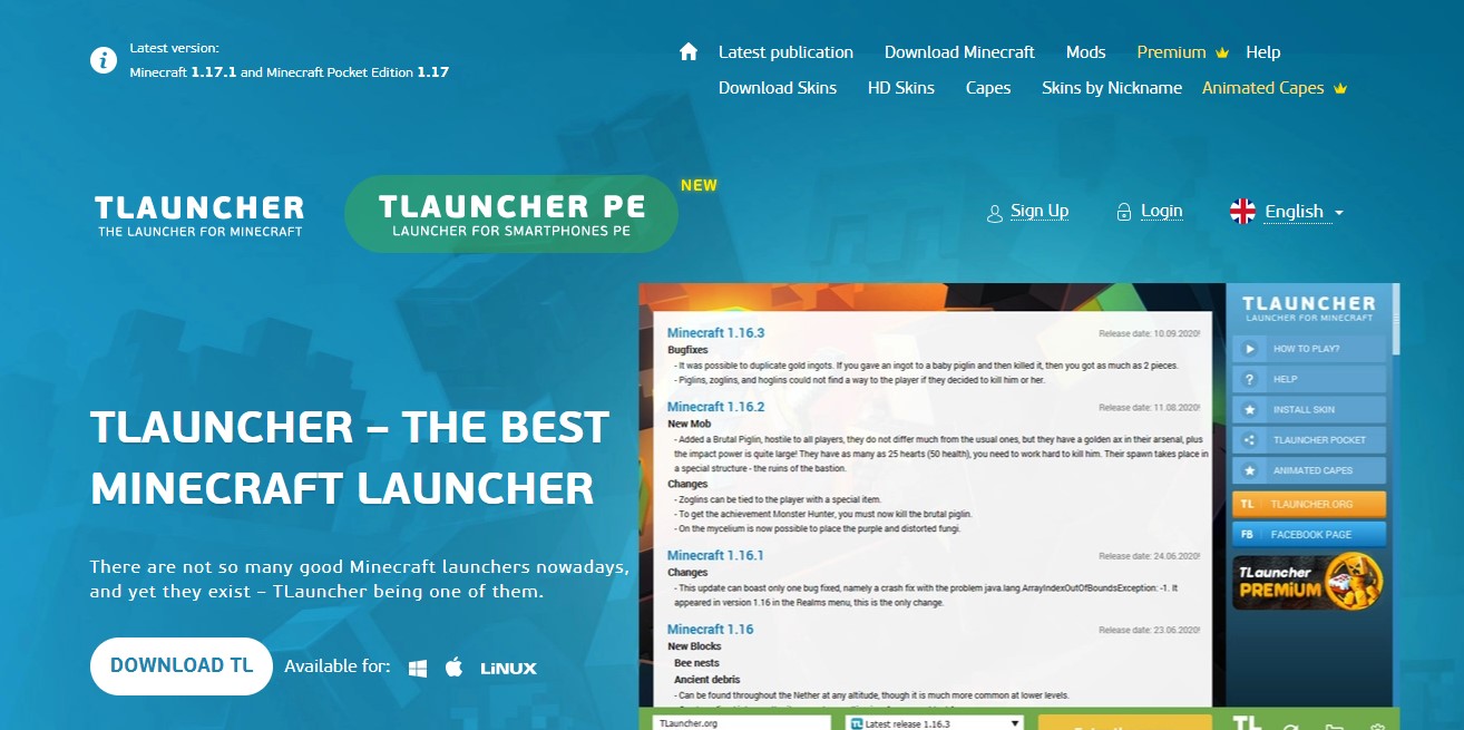 Acesse o site e baixe o TLauncher