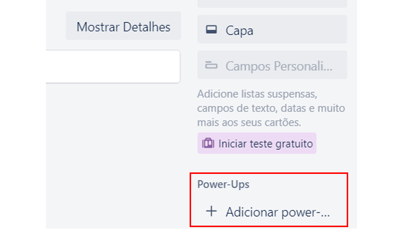 Adicione power ups no seu cartão