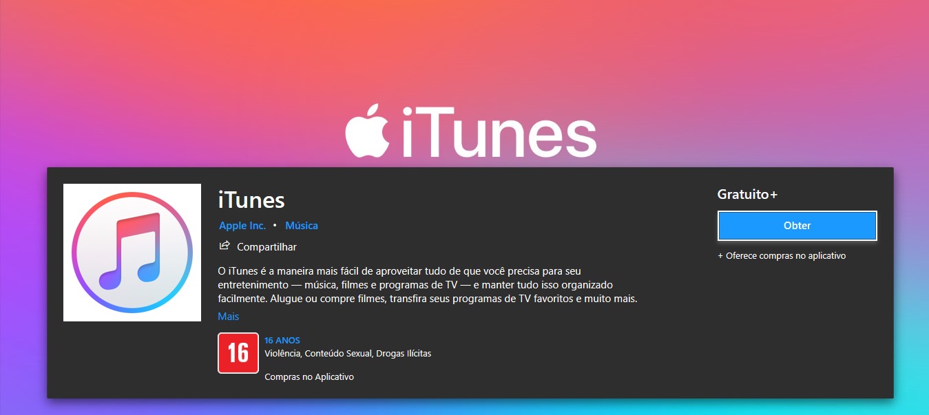 Clique em Obter - iTunes como baixar e usar [PC e Mac]