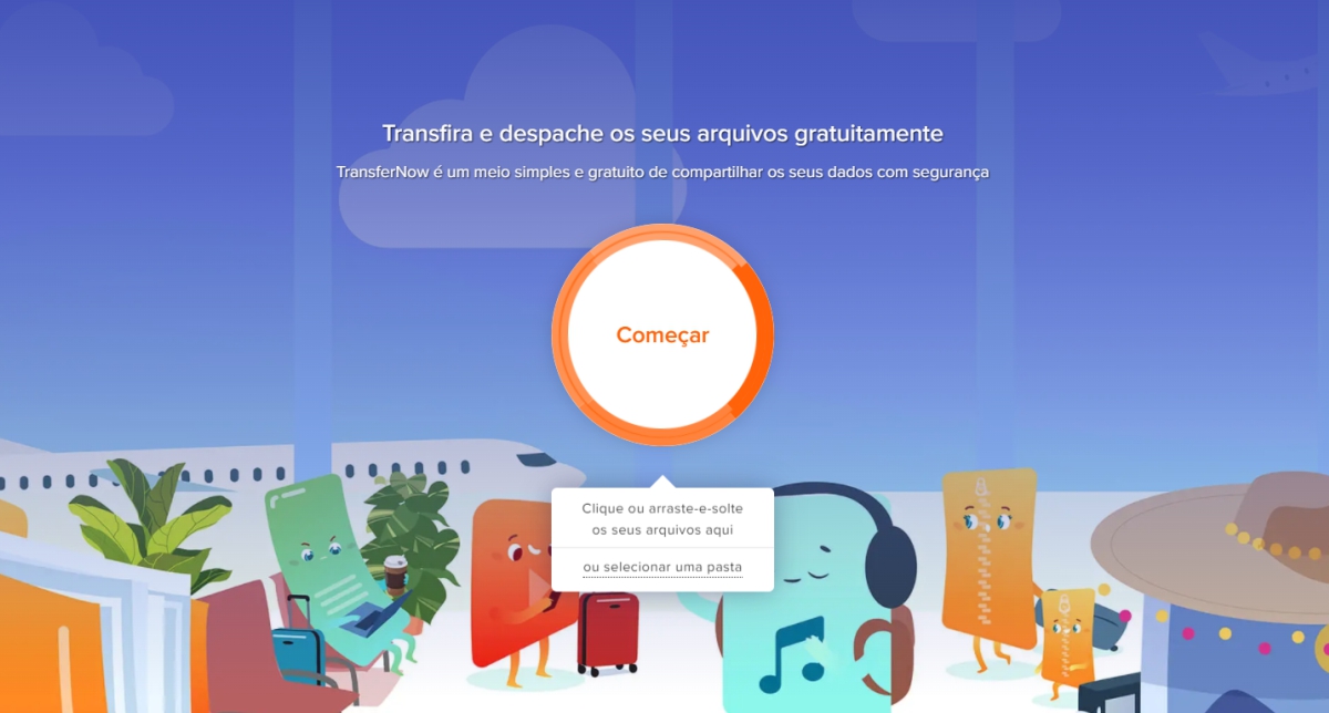 Clique no botão para começar - transfernow como enviar e baixar arquivos Clique no botão para começar - transfernow como enviar e baixar arquivos