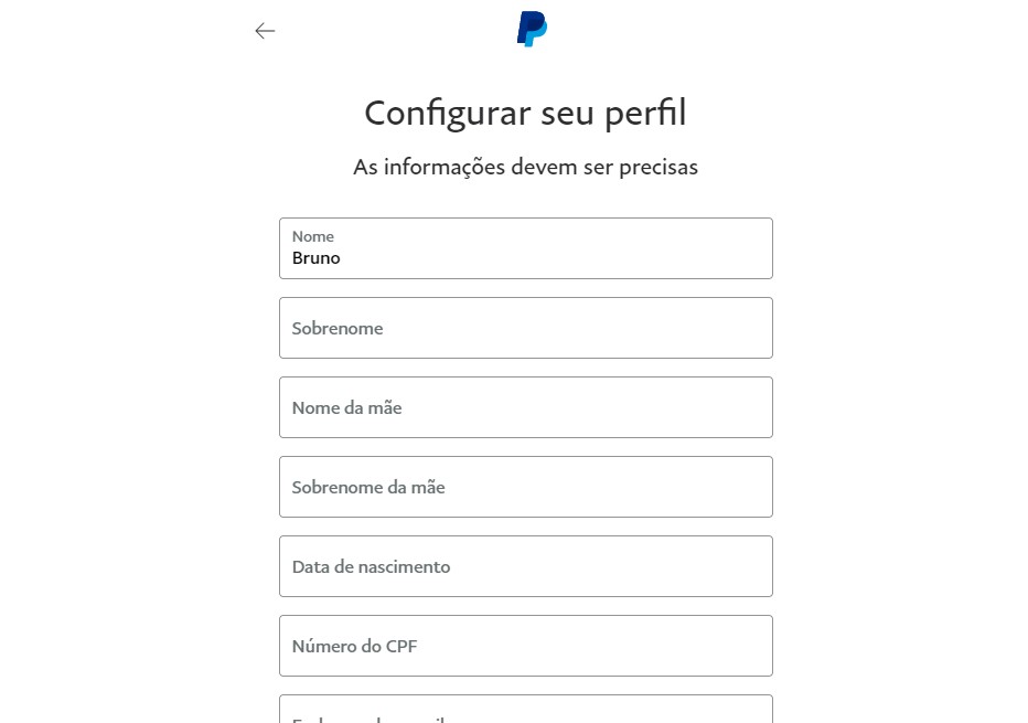Faça seu cadastro no PayPal Faça seu cadastro no PayPal