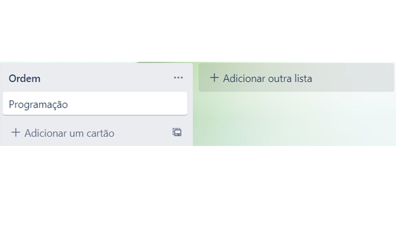 Gerencie seus projetos com listas e cartões