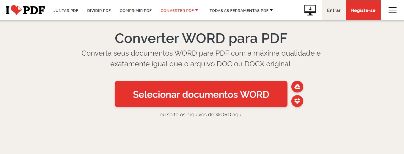 IlovePDF - 4 formas de transformar Word em PDF IlovePDF - 4 formas de transformar Word em PDF
