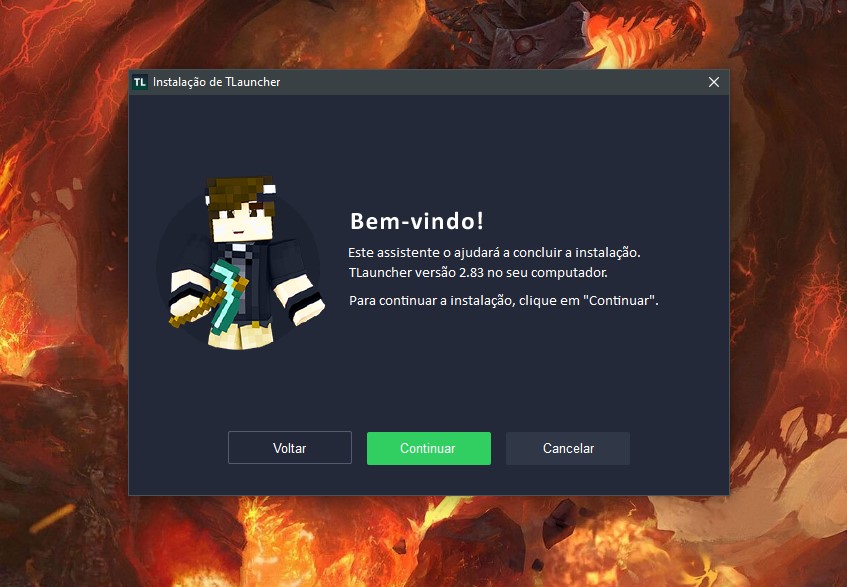 Instale o TLauncher em seu computador