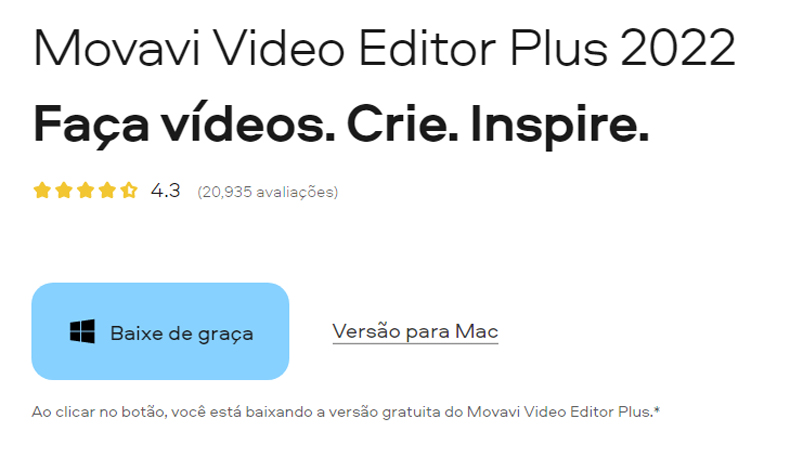Movavi possui versões para windows e macOS