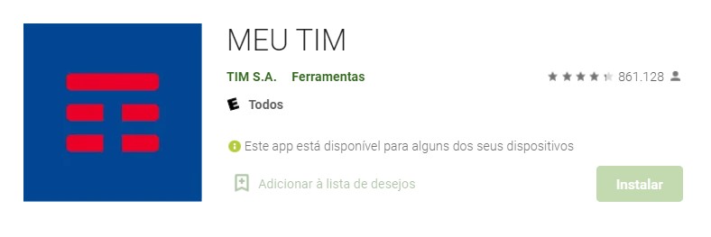 O aplicativo permite a visulaização da segunda via de contas TIM O aplicativo permite a visulaização da segunda via de contas TIM