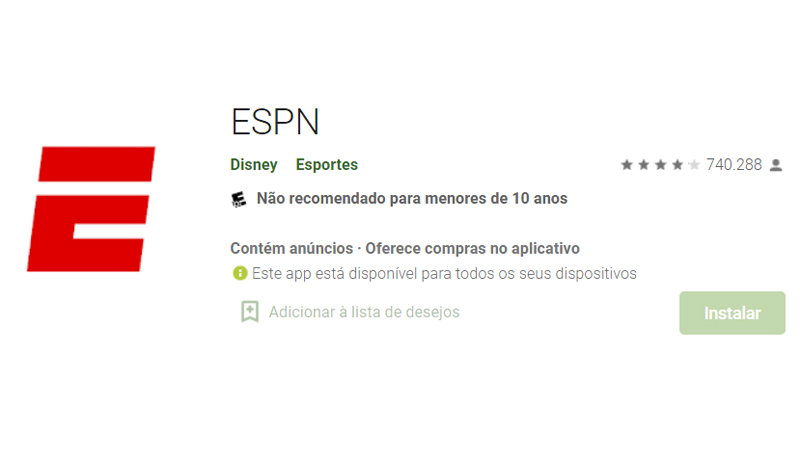 O espn é uma opção diferente mas ainda é possível assistir NBA