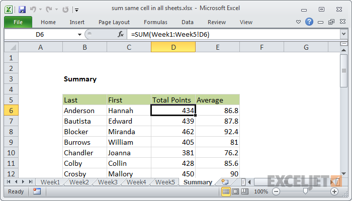Soma 3D de várias planilhas - Como somar no Excel