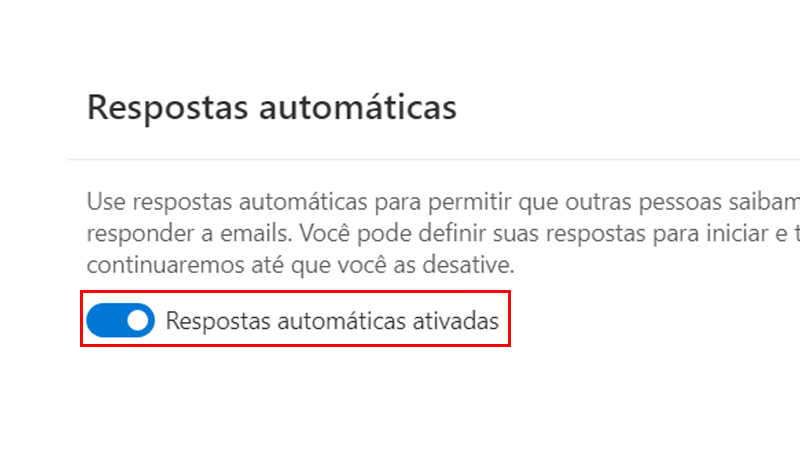 Ative a opção e terá aprendido como colocar aviso de férias no outlook
