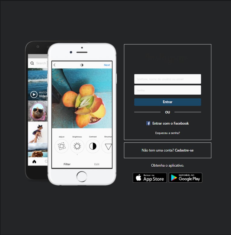 Clique em Esqueceu a senha para recuperar sua conta do Instagram Clique em Esqueceu a senha para recuperar sua conta do Instagram