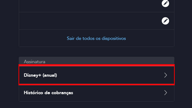 Clique na sua assinatura como mostrado na imagem