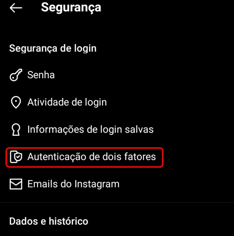 Clique sobre Autenticação de dois fatores - Google Authenticator: o que é e como usar
