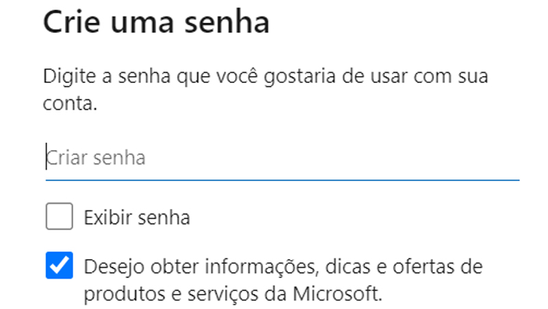 Coloque uma senha forte na criação do e-mail