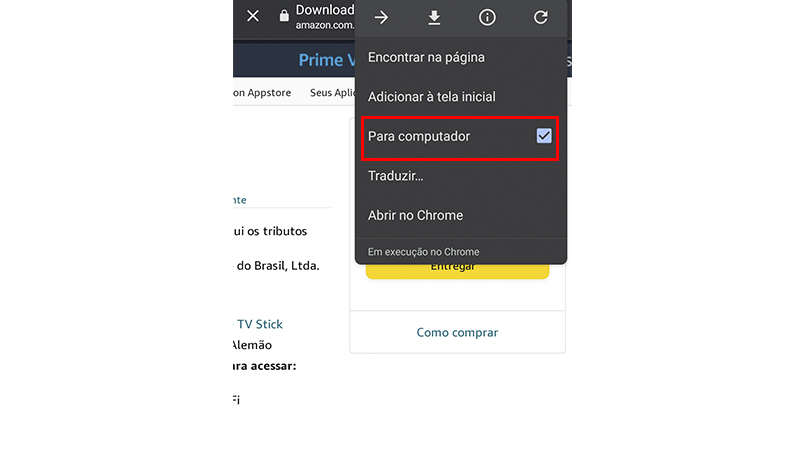 Escolha a versão de computador da página