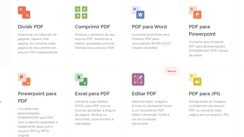 Escolha uma das várias opções para dividir, proteger e reduzir PDF