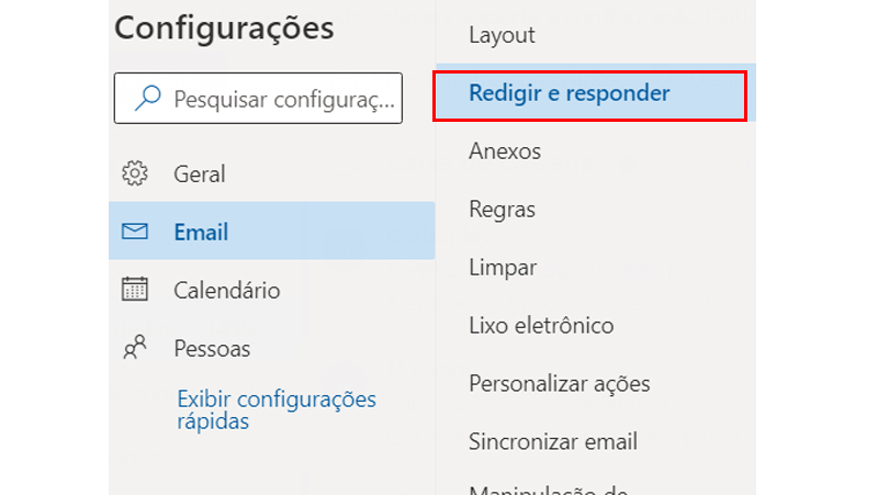 Logo em seguida vá em Redigir e responder
