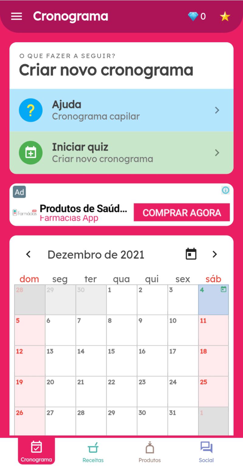 Meu Diário Capilar - Cronograma Capilar