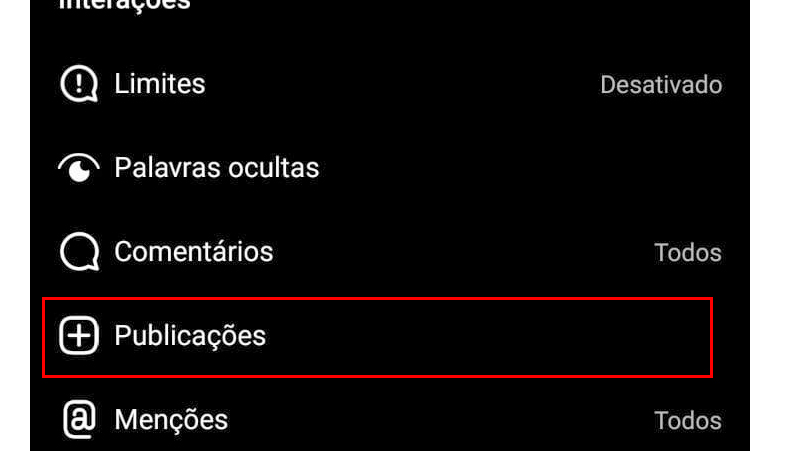 Por fim clique em publicações