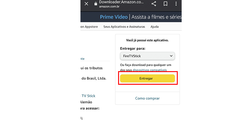 Por fim vá em Entregar