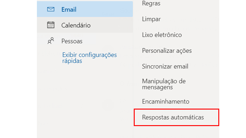 Por fim vá em Respostas automáticas
