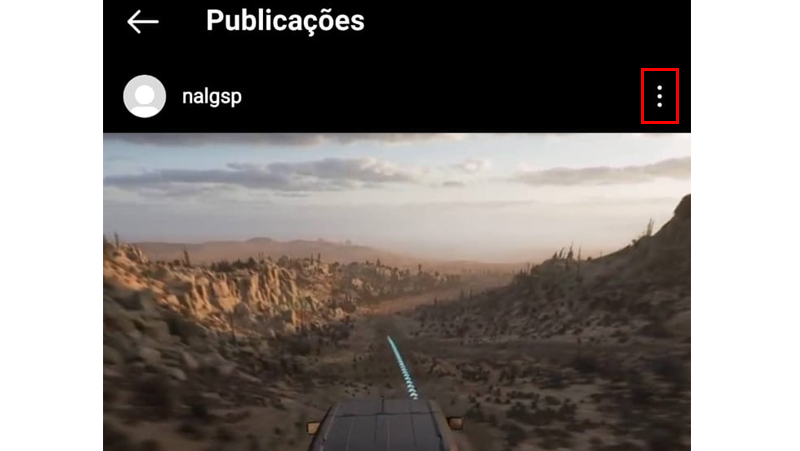 Toque nos três pontos no canto superior direito