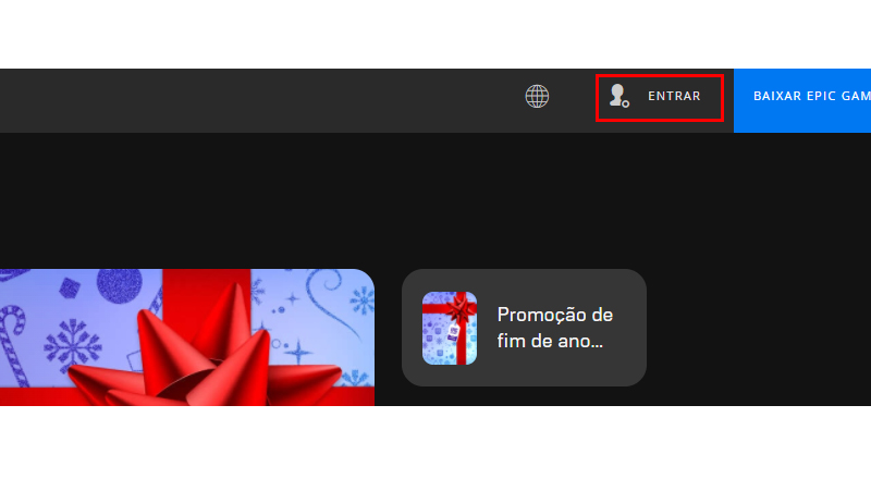 Vá em entrar no canto superior direito