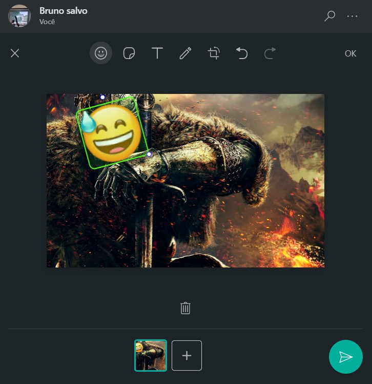 Adicione emojis em suas fotos no WhatsApp Web