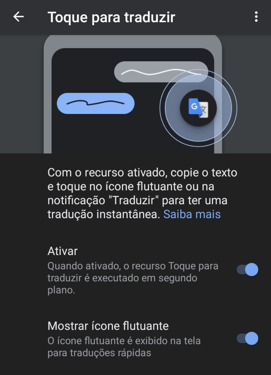 Ao voltar o aplicativo estará ativo