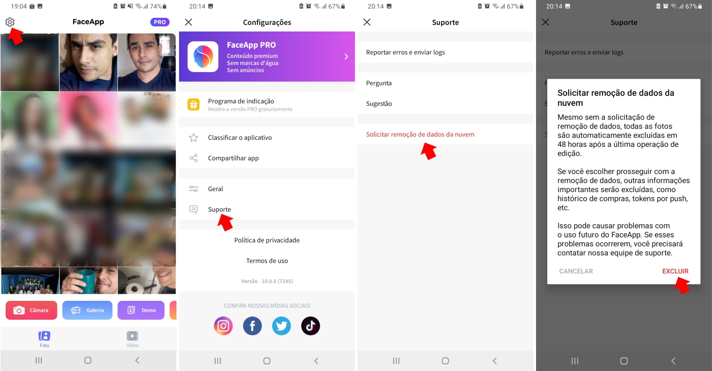 Aumente sua segurança no FaceApp desativando os dados em nuvem