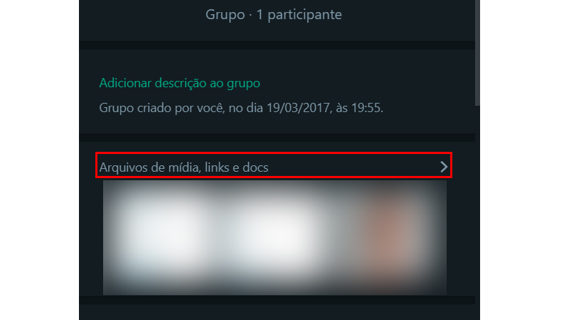 Clique na aba Arquivos de mídia, links e docs