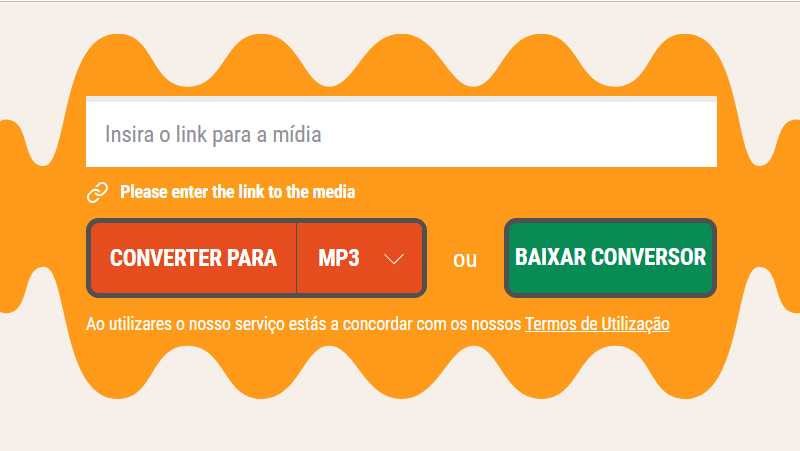 Cole o link do vídeo para converter do Youtube para MP3