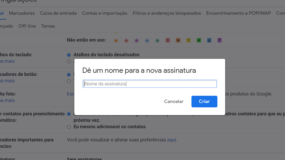 Dê um nome único para a identificação