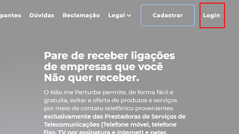Depois de cadastrado faça o login na página inicial