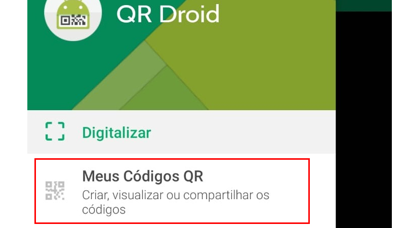 Depois vá em Meus Códigos QR