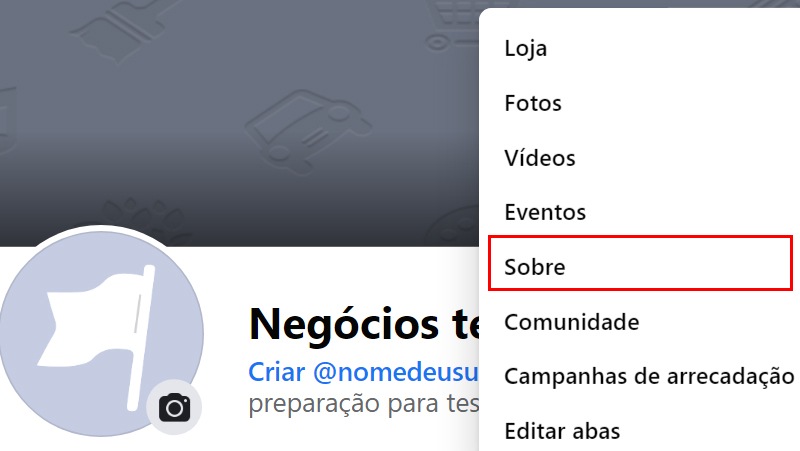 Em Sobre insira as informações do seu negócio