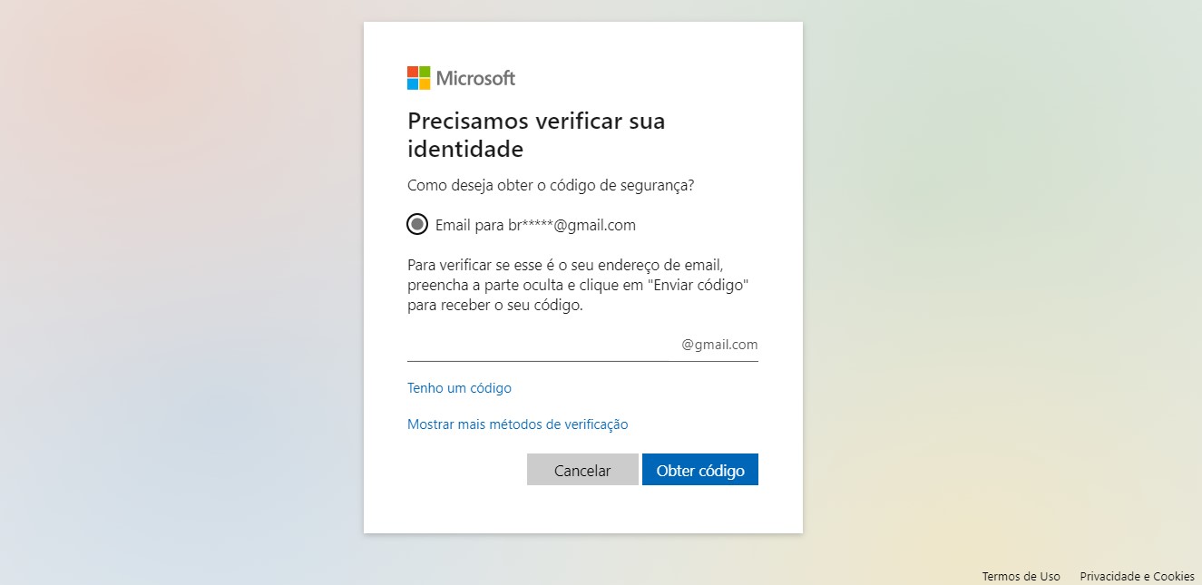 Entre com seu email ou número de celular para recuperar a sua conta