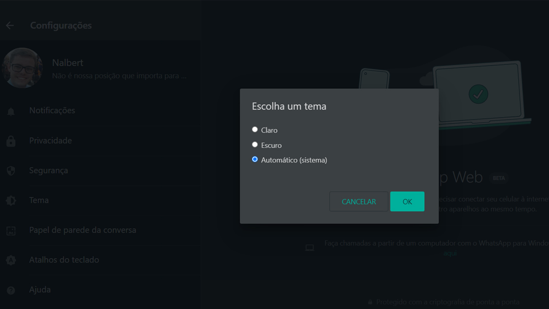 Mude o tema e deixe de acordo com seu gosto