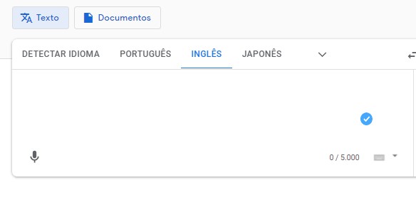 Na caixa da esquerda você deve inserir o texto que gostaria de traduzir - Como funciona o Google tradutor