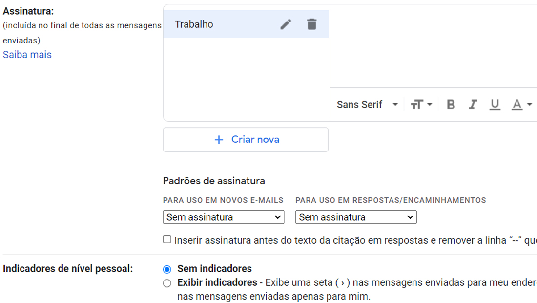 Na parte direita digite o texto ou coloque a imagem