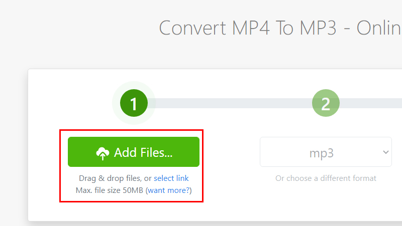 Para converter MP4 para MP3 adicione o arquivo