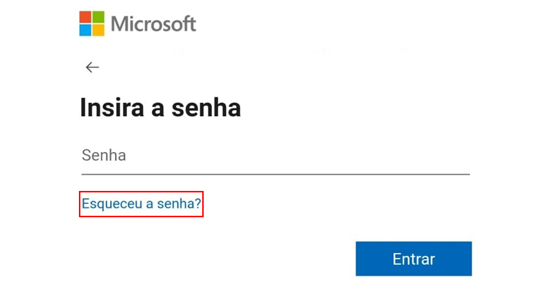 Toque em Esqueceu a senha