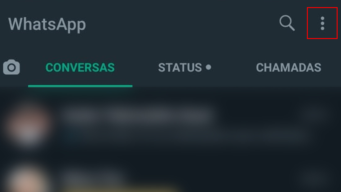 Toque nos três pontos no canto superior direito