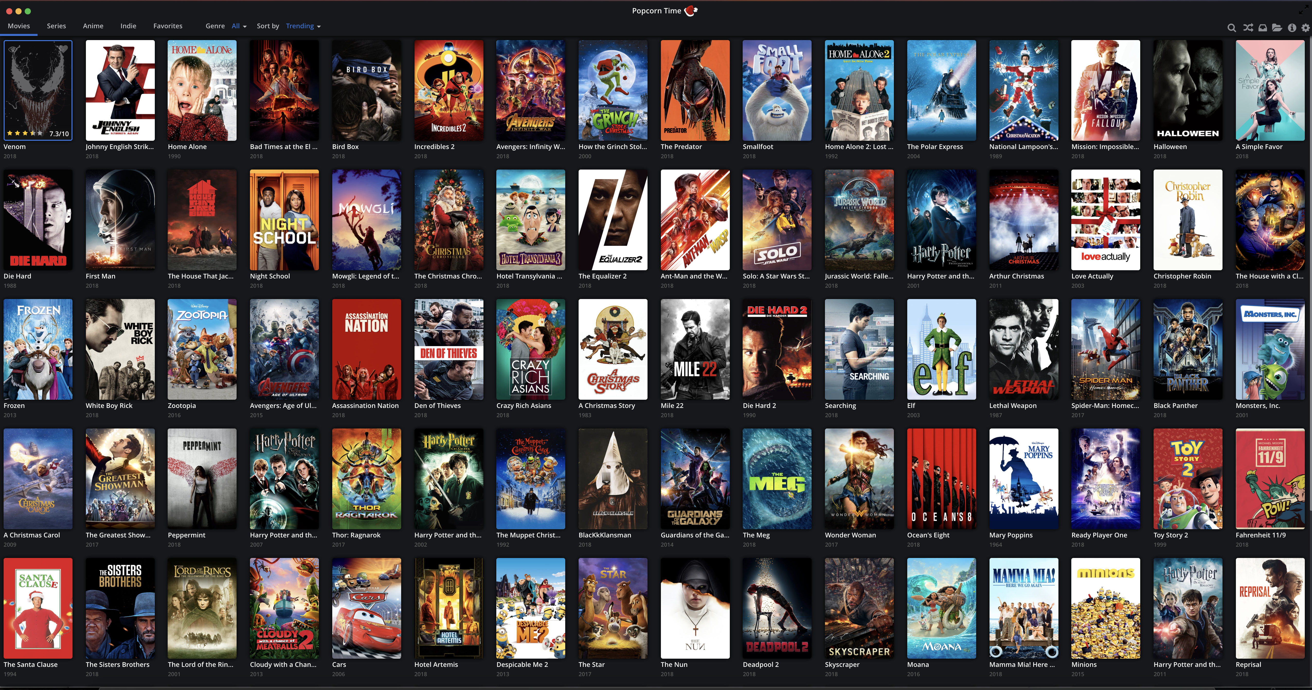 Uma lista enorme de filmes distribuidos gratuitamente no Popcorn Time, mas seria legal?