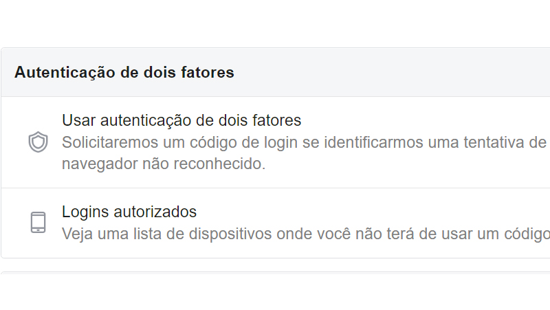 Use a autenticação de dois fatores